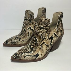 Vince Camuto Gannilla Snake Print Leather Booties